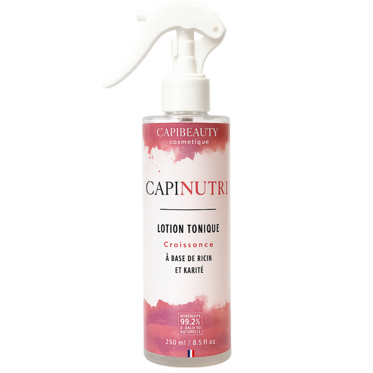 Lotion Tonique Capinutri Ricin & Kératine 250ml – Cheveux Bouclés, Frisés, Crépus