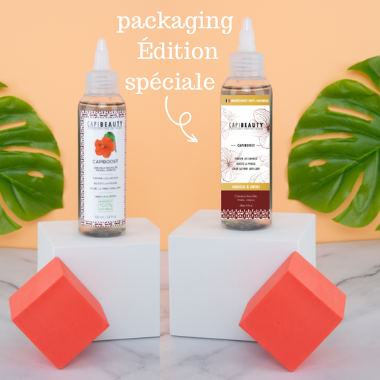Sérum Capiboost Hibiscus & Orties 120ml pour la pousse des cheveux bouclés frisés crépus